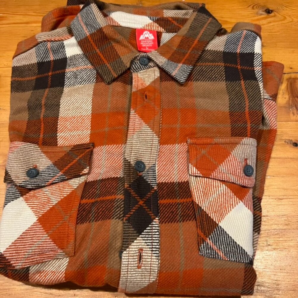 EMS Flannel Shirt Orange/White  - Large